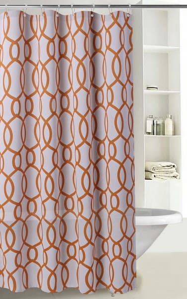 Fabric Printed RETRO Shower Curtain - Orange - Standard