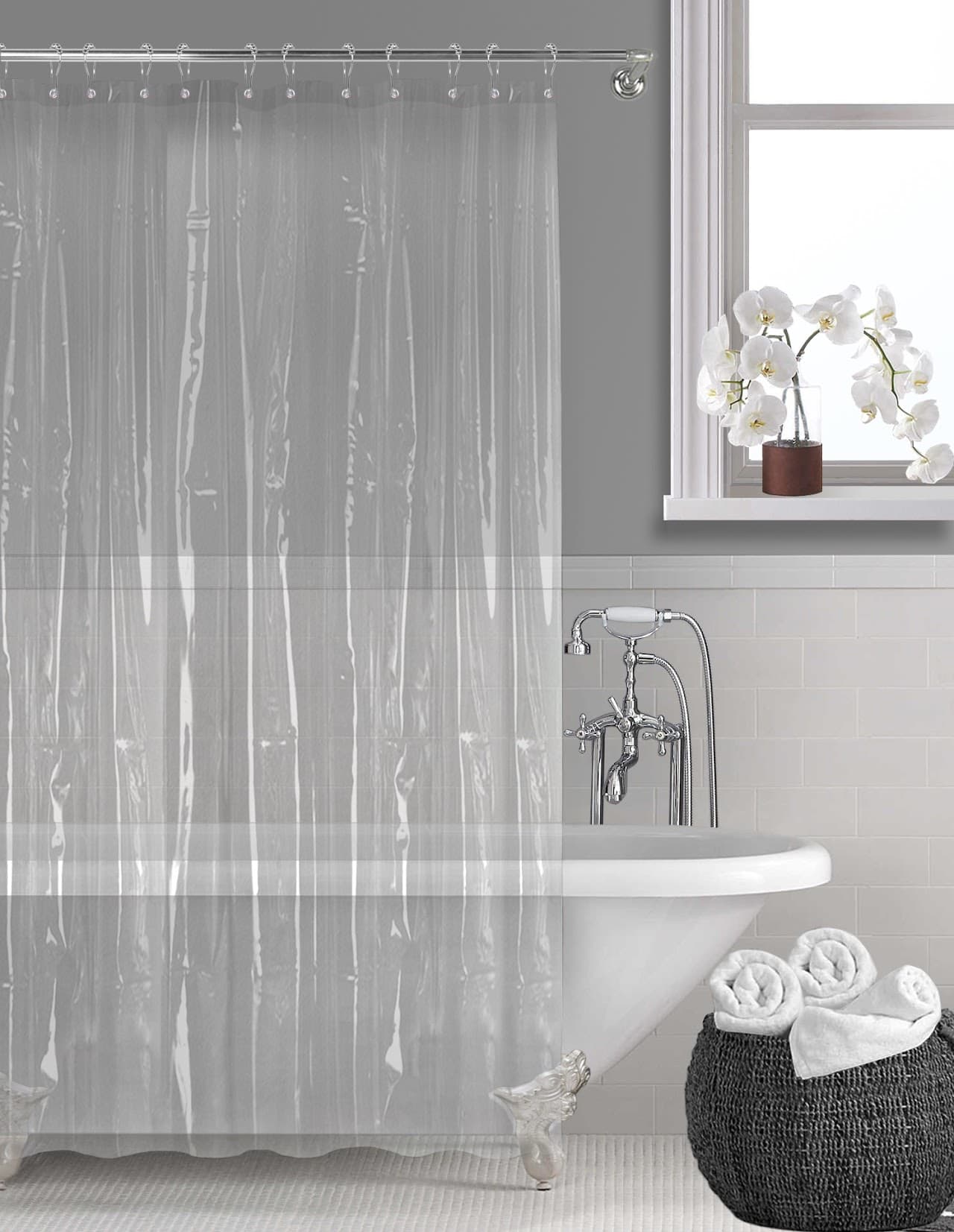 P.V.C Shower Curtain - Clear - Standard