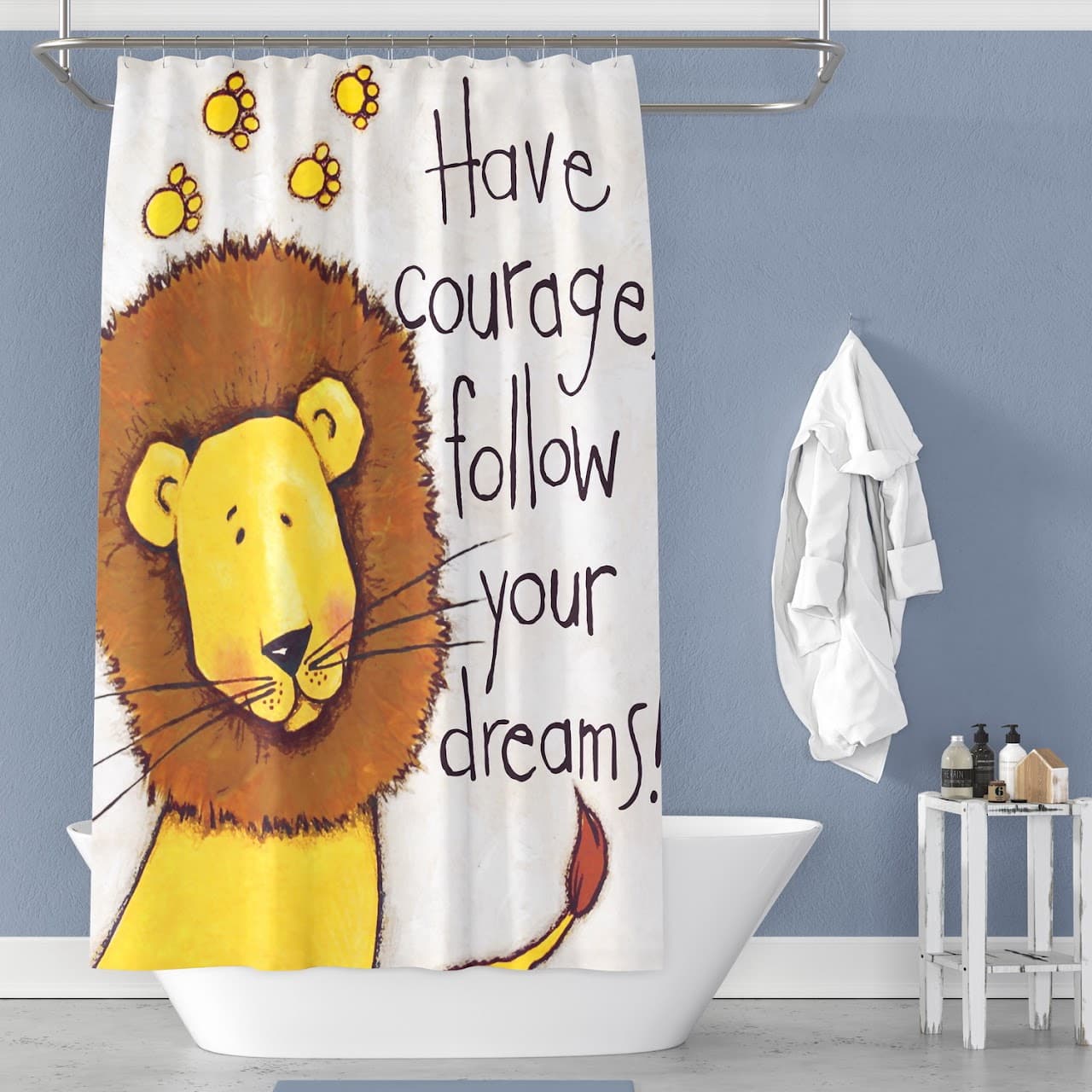 Fabric Printed JUVENILE Shower Curtain - Lion - Standard