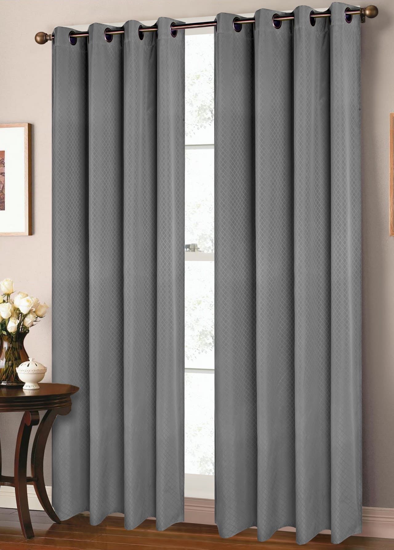 Fabric Jacquard Window Curtain - Diamond Shape - Standard