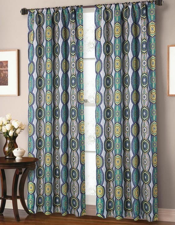Fabric Printed Window Curtain - Medalion - Standard