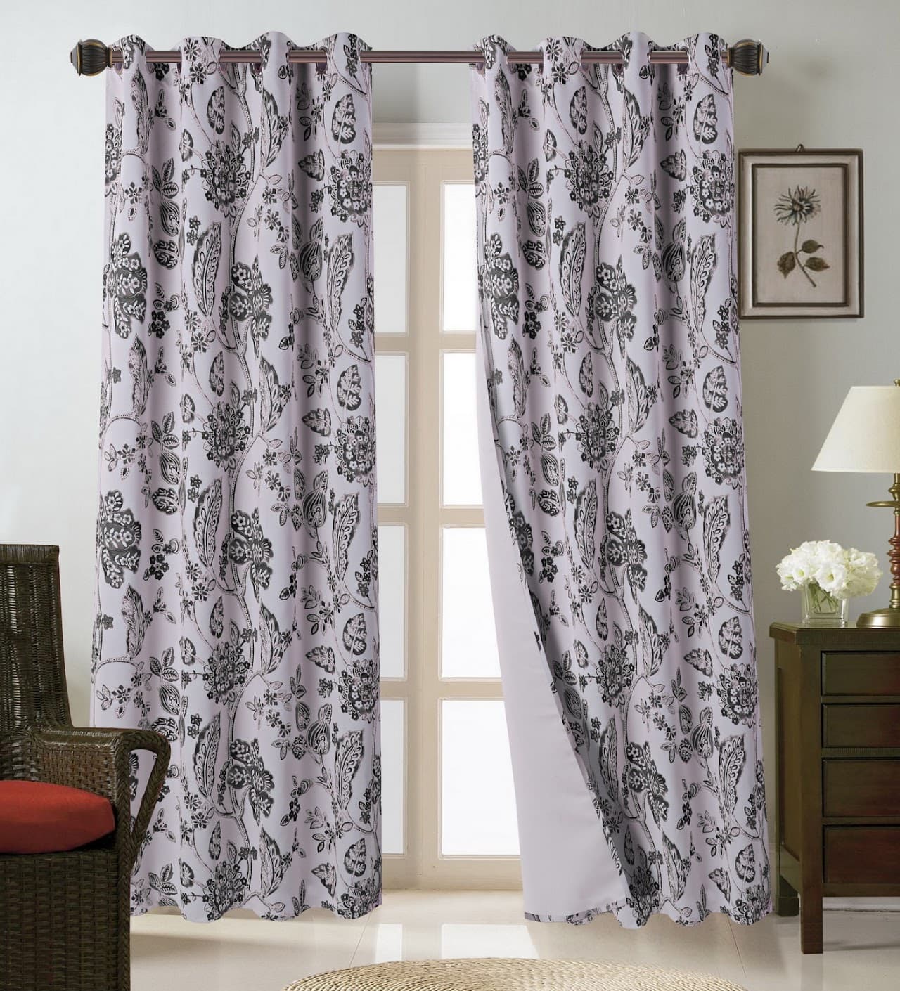 Fabric Printed Window Curtain - Gardenia - Standard