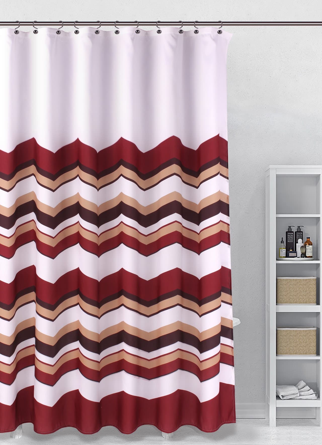 Fabric Printed Shower Curtain - Chevron - Standard