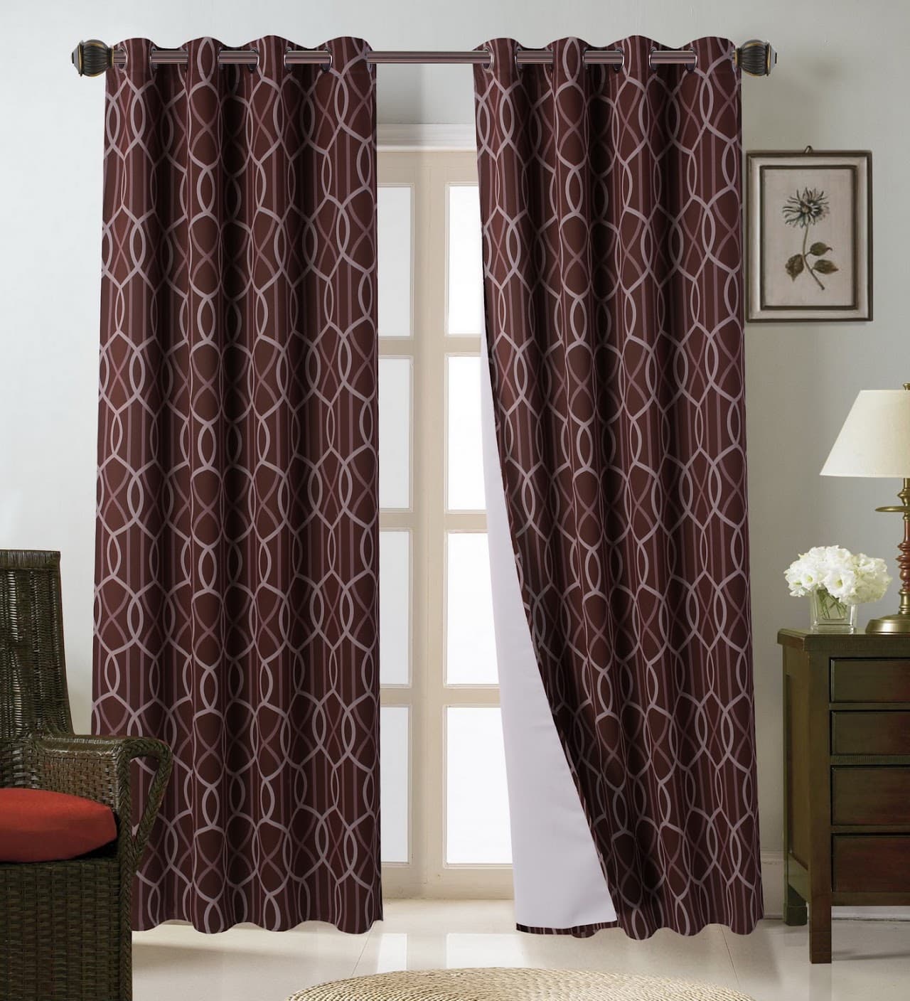 Fabric Printed Window Curtain - Geometric - Standard