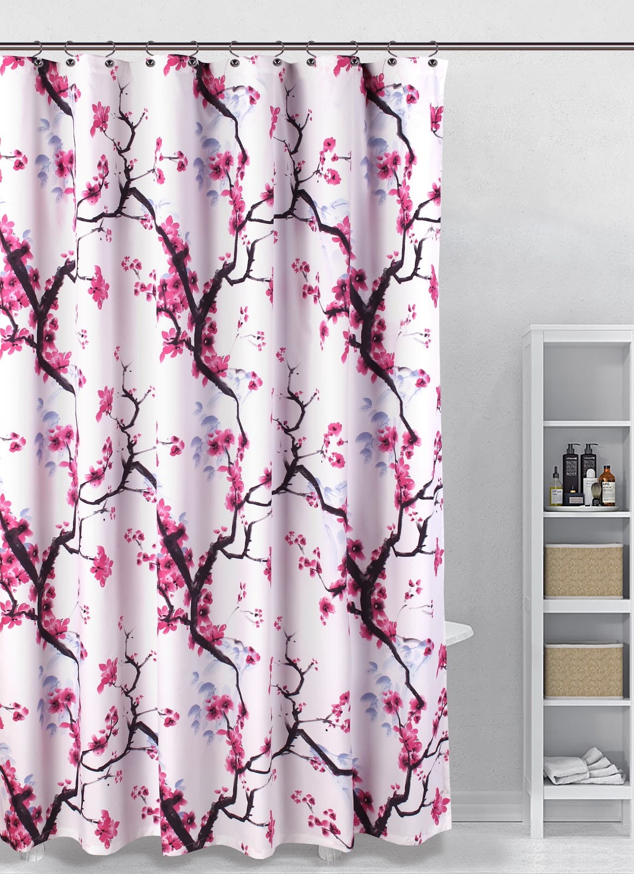 Fabric Printed Shower Curtain - Cherry Wood - Standard