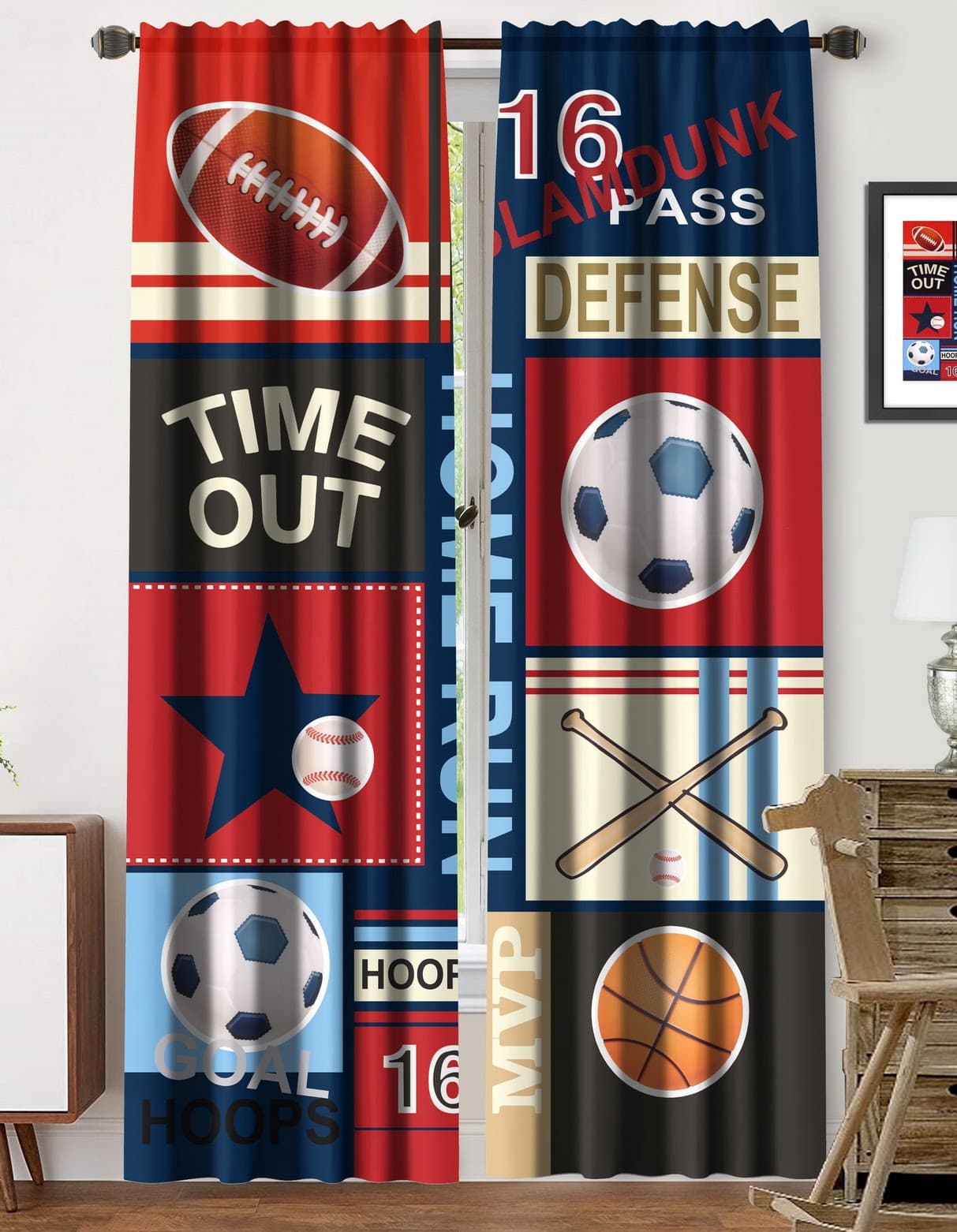Fabric Printed Window Curtain - Juveline - Standard