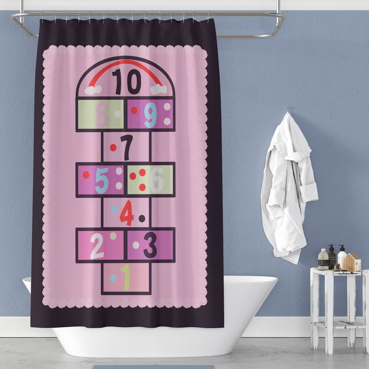 Fabric Printed JUVENILE Shower Curtain - Game - Standard