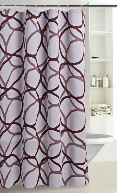 Fabric Printed GEO Shower Curtain - Brown Taupe - Standard